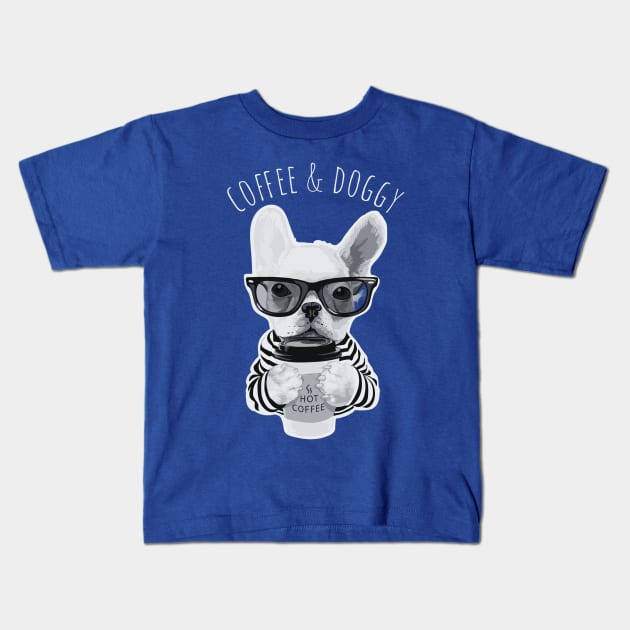 Coffee and Doggy Kids T-Shirt by Protshirtdesign